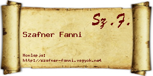 Szafner Fanni névjegykártya